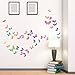 DECOWALL DS8-1602 Watercolour Butterflies Kids Wall Stickers Wall Decals Peel and Stick Removable Wall Stickers for Kids Nursery Bedroom Living Room d?cor