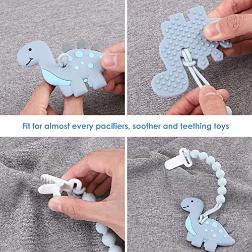 Silicone Pacifier Clip, 4 Pack One Piece Beads Pacifier Clip Holder for