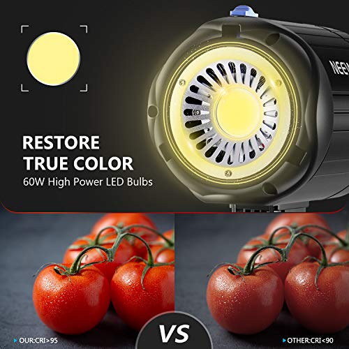 Neewer-60W-LED-Video-Light-White-5600K-Version-Continuous-Lighting-CRI-95with-Remote-Control-Bowens-Mount-for-Video-Recording-Portrait-Photography-Outdoor-Shooting