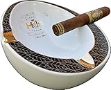 H & H Insignia Collection - White Oval - Cigar Ashtray