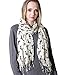 Anika Dali Bella Doxie Dachshund Dog Scarf with Tassels, Animal Lover Shawl (Black Dog, White Base)