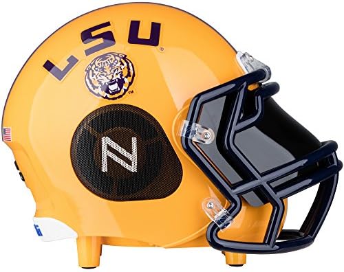 NCAA Officially Licensed, LSU Tigers Small Portable Bluetooth Speaker Helmet, 5-Inch, 12 watts, 12-Hour Battery Life with Sub-Woofer and 360-Degree HD Audio