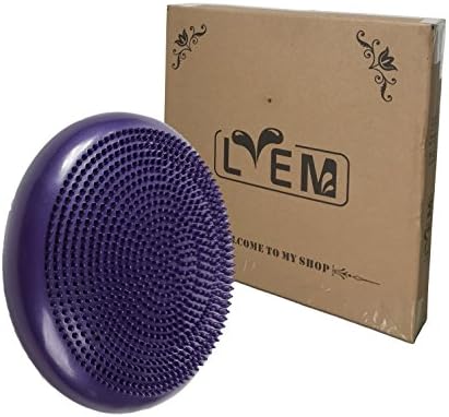 LVEM Air Stability Wobble Cushion,33cm/13in Diameter, Balance Disc, Pump Included (purple)