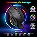 PICTEK Customizable RGB Backlit Gaming Mouse Wired, 10 Programmable Buttons, 12000 DPI, Fire & Sniper Button, Weight and Balance Tuning, Lag-free Ergonomic Game USB PC Computer Micethumb 1