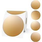 Yeachlaing 3 Inch Brown Round Thermal Sticker Labels, Multi-Purpose Thermal Labels for DIY Logo Design, QR Code, Name Tags (410 Labels, 1 Roll)