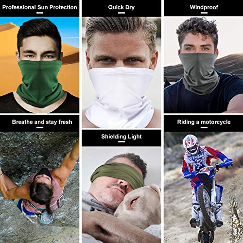 Winter Neck Gaiter Warmer, Fleece Face Covering Scarf, Outdoor adjustable Scarf (A-black+grey with bonus, Large)