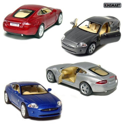 Set of 4: 5 Jaguar XK Coupe 1:38 Scale (Blue/Grey/Red/Silver) by Kinsmart