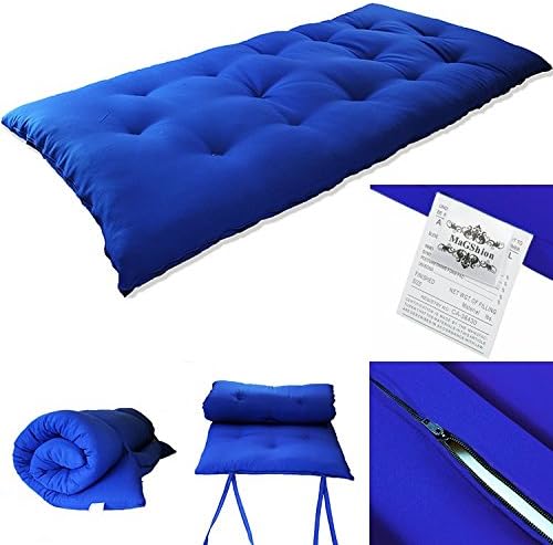 60" Wx80 Lx3 H Queen Size Japanese Mattress- Tatami Floor Mat, Thai Massage Bed, Floor Bed (Royal Blue)