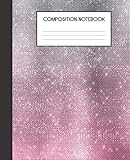 Paperback Composition Notebook: Unicorn Shimmer Ombre Shimmer Faux Glitter College Ruled Notebook Lined School Journal Book