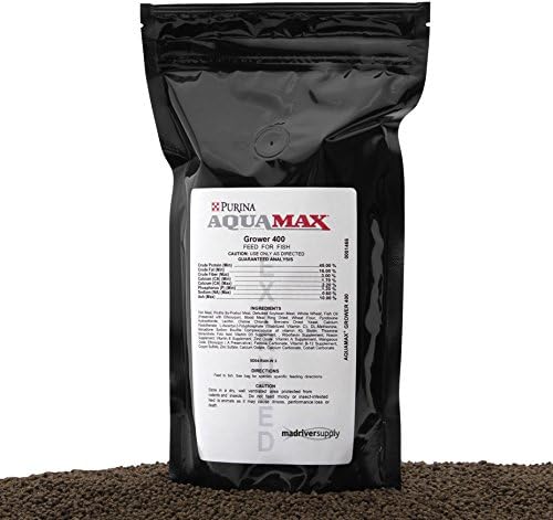 Purina Mills Aquamax Grower 400 Starter Feed To Early Grow-Out Diet For Both Carnivorous &amp; Omnivorous Species, Extruded 3/32"(2.4mm) Pellet With Approximately A 50% Float Rate, 45% Protein, 18 Ounces