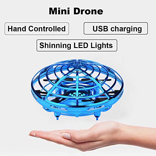 Mini Drone for Kids Flying Ball Toys Hand Controlled Quadcopter Flying Toys for Kids Interactive Infrared Induction RC Helicopter with 360??Rotating and Shinning LED Lights Gifts