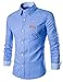 Yong Horse Men's Plaid Lapel Long Sleeve Button Down Casual Shirt With Chest Pocket