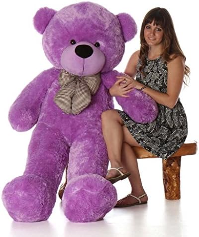 PEony Soft Teddy Bear Birthday Gift for Girlfriend/Wife Happy Birthday Teddy with Heart Soft Toy 3 Feet Long Purple