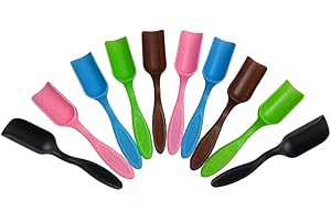 10Pcs NINGDAN Mini Shovel,Plastic Mini Gardening Shovel Spoons Soil Scoops,Cultivation Digging Transplanting Tools for Succulents Potted Flowers,Milk Powder/Coffee Beans Scoops (5 Colors)