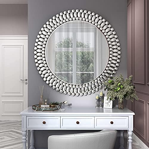 MUAUSU Decorative Wall Mirror Large Round Ornate Accent Mirrors,32” X