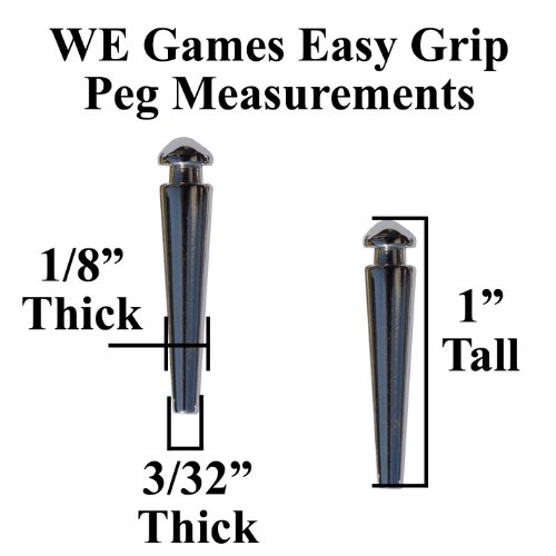 WE Games Cabinet Cribbage Set - Solid Wood Continuous 3 Track Board with Easy Grip Pegs, Cards and Storage Area