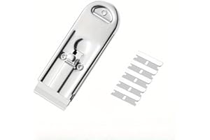6PCS Stainless Steel Glue Removal Scraper Retractable Handle Includes 5 Blades For Glass Cleaning, Floor Grout, Wall Paint Re