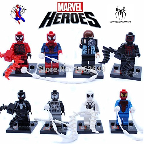 8pcs/set Spider Man SY188 Avengers Building Bricks Block Super Hero Figures Minifigures Learning Toys Compatible With Lego