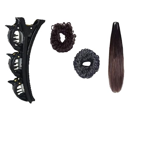 Gadinfashion Pack Of Rubber Juda Hair Extension And Double Layer