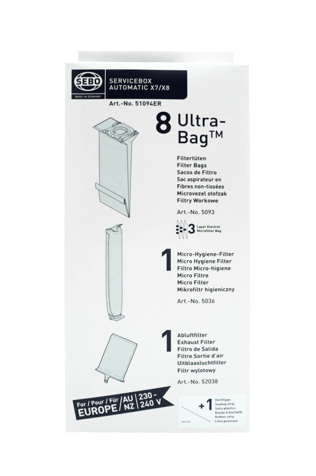 SEBO 51094ER Service Box for X7 & X8