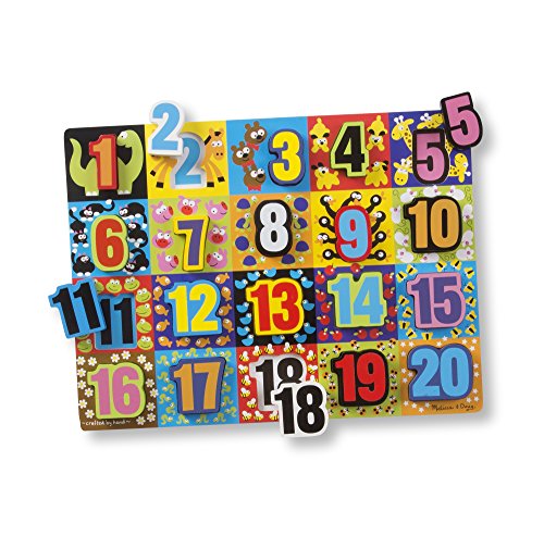 Melissa & Doug Jumbo Numbers Wooden Chunky Puzzle (20 pcs)