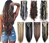 3-5 Days Delivery 8PCS 24-26 inches Highlight Straight Wavy Curly Full Head Clip in Hair Extensions 18Clips Women Lady Hairpiece