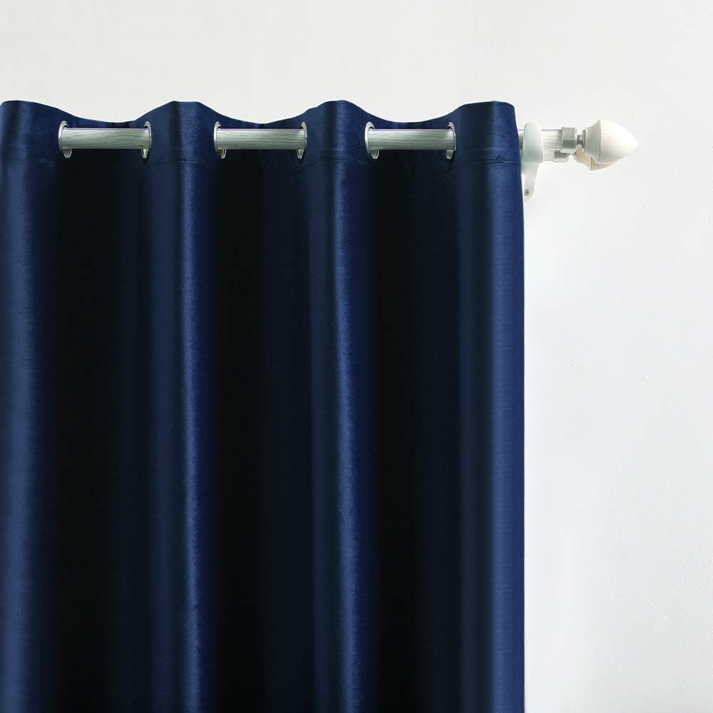 MIULEE Navy Blue Velvet Curtains for Bedroom 2 Panel Set 88 Inch Drop Curtains - Image 5