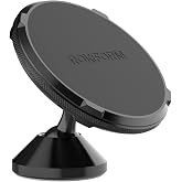 Rokform Dual Magnet Swivel Dash Mount, Adjustable &amp; Aluminum (Black) | Compatible with Mag Safe Cases, Sticks to Smooth Flat Surfaces