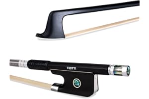 Viotti Carbon Fiber Viola Bow, Hand Crafted by Professional Bow Makers, Strong, Stiff & Well Balanced, Made with Mongolian Horse Hair, For Violist of All Skill Levels (Pearl)