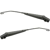 TRQ Front Windshield Wiper Arm | For 97-06 Jeep Wrangler Driver &amp; Passenger Side Pair Black