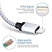 Eashion 3Pack 6FT Nylon Braided Charging Cable Charger Cord 8-Pin Lightning to USB Cable Cord Compatible with iPhone 7/ 7 Plus/6/6s/6 plus/6s plus, iPhone 5/5s/5c,iPad, iPod and More(white)