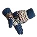 LETHMIK Womens&Girls Thick Knit Gloves Warm Winter Colorful Glove with Wool Lined Blue