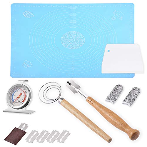 Bread Making Kit Dough Scraper, Danish Dough Whisk, Oven Thermometer