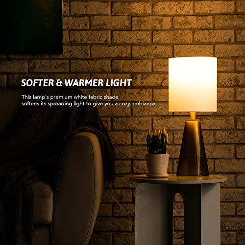 COZ Contemporary Clear Glass Table Lamp, Gold Table Lamp with White