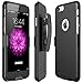 iPhone 6 Case, Rhidon Case Combo Super Slim Hard Shell Layer Holster Open-Face Sport Case with Holster Kickstand and Locking Belt Swivel Clip for Apple iPhone 6/6S (Black)