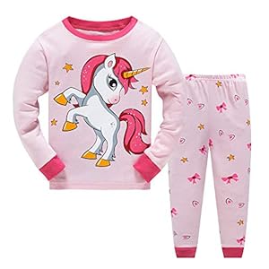 JinBei Pyjama Kids Meisjes Set Peuter Nachtkleding Kind Pajamas Winter Katoenen Lange Mouw Eenhoorn Night Suit Tops…