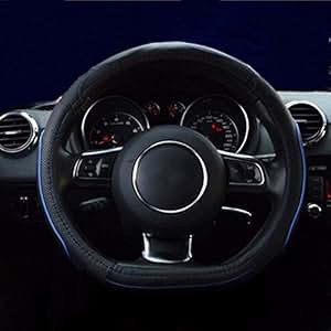 Flat Bottom Steering Wheel Cover - Genuine Leather D Cut Shaped