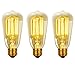 GLOBE Electric 31324 40W Vintage Edison S60 Squirrel Cage Incandescent Filament Light Bulb 3-Pack, E26 Base, 145 Lumens, Edison Bulbs, Vintage Light Bulbs, E26 Light Bulb, Home Improvement
