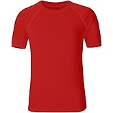 Boys UPF 50+ Rash Guard Neon Shirt Quick Dry Swim Shirts Short Sleeve UV Sun Protection Shirt for Kids Teens