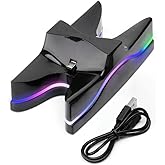KlsyChry Dual Controller Charger Dock Station for PS4, Blue LED Charger Stand for PS4 Controller Dualshock 4 Charging Dock