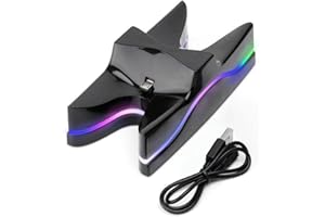 KlsyChry Dual Controller Charger Dock Station for PS4, Blue LED Charger Stand for PS4 Controller Dualshock 4 Charging Dock