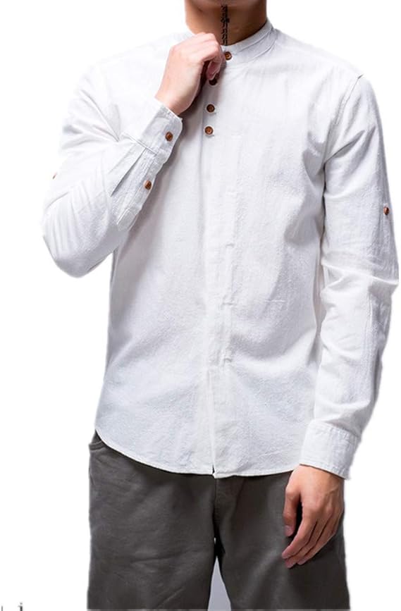 秋の服 メンズ シャツ 長袖 プレミアム 綿麻 リネン シャツ ストレッチ メンズ カーディガン 通販 Amazon