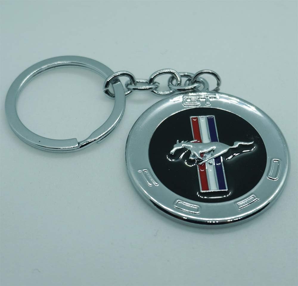 ESMPRO For Ford Mustang 3D Pony Horse Circle Metal Key Chain Car Logo Keychain Keyfob keyring