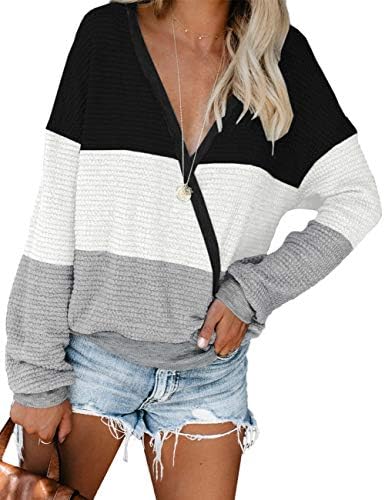NSQTBA Womens Deep V Neck Wrap Sweaters Long Sleeve Waffle Knit Pullover Tops Shirts 1 NSQTBA Womens Deep V Neck Wrap Sweaters Long Sleeve Waffle Knit Pullover Tops Shirts