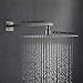 Bathtub Shower Faucet.Brushed Nickel Shower Faucets Sets Complete.10IN Rain Shower System.All Metal Shower Fixtures.Shower Rough Valve Body Included
