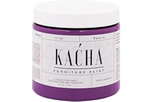 Kacha Furniture Paint | Purple Chalk Style Paint for Furniture, Cabinets, and Crafts | Pint -16 oz | Purple Emperor | Low VOC | Matte | (Topcoat Required)