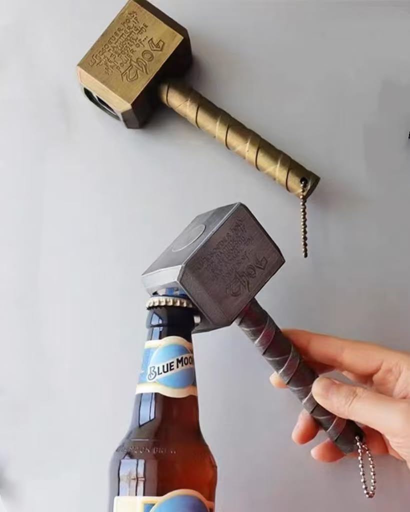 Photo 1 of 1pcs Beer Bottle Opener Hammer-Shaped - Unique and Functional (6.5" x 2.76" x 1.77"in) Silver Color