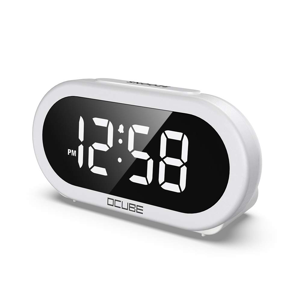 OCUBE LED Digital Alarm Clock, Bedside Clock with 5 Optional Alarm