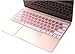 Rose Gold Keyboard Cover for 2018 2017 2016 Release MacBook Pro 13 Inch A1708 Without TouchBar and MacBook 12 Inch A1534 Keyboard Protective Skin (Hollow Rose Gold/White)