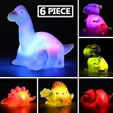MAPIXO 6 Packs Light-Up Floating Dinosaur Bath Toys Set, for Baby Toddler Nephew in Birthday Christmas Easter , Great Water Bathtub Shower Pool Bath Toy for Children Preschool